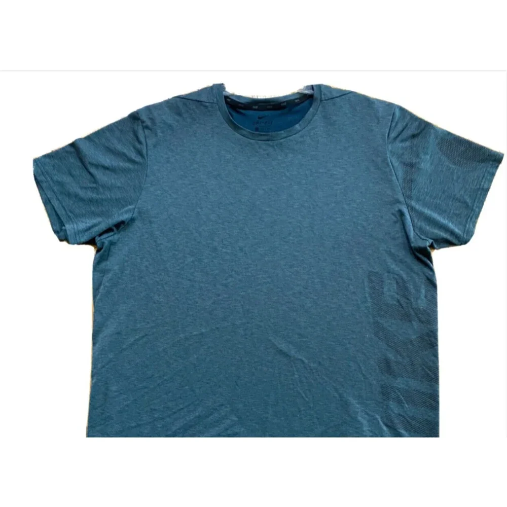 Nike Dri FIT Training Shirt Mens XXL Green Heathered Swoosh Athletic Gym Tee